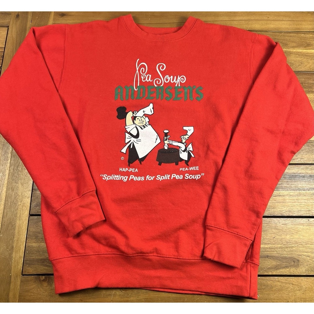 Vintage Pea Soup Anderson's Hap-Pea and Pea-Wee Red Crewneck Sweatshirt M
